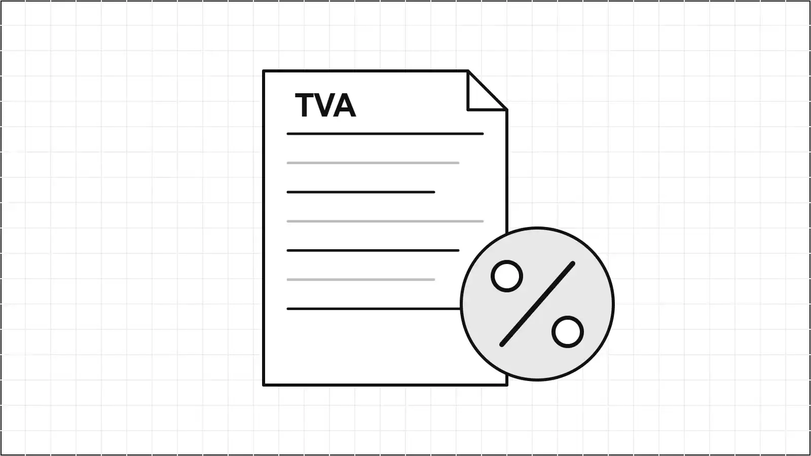 Illustration d'un document TVA avec symbole pourcentage